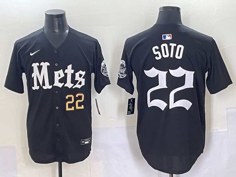 Men 2025 New York Mets #22 Soto Black Five generations Joint Name Nike MLB Jersey style 4->new york mets->MLB Jersey